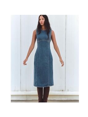 ZARA TRF DENIM MIDI DRESS